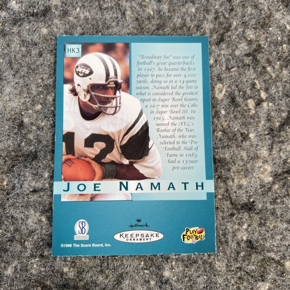 1995 Hallmark Christmas Ornament Football Legends Joe Namath #12 New York Jets - Picture 10 of 16